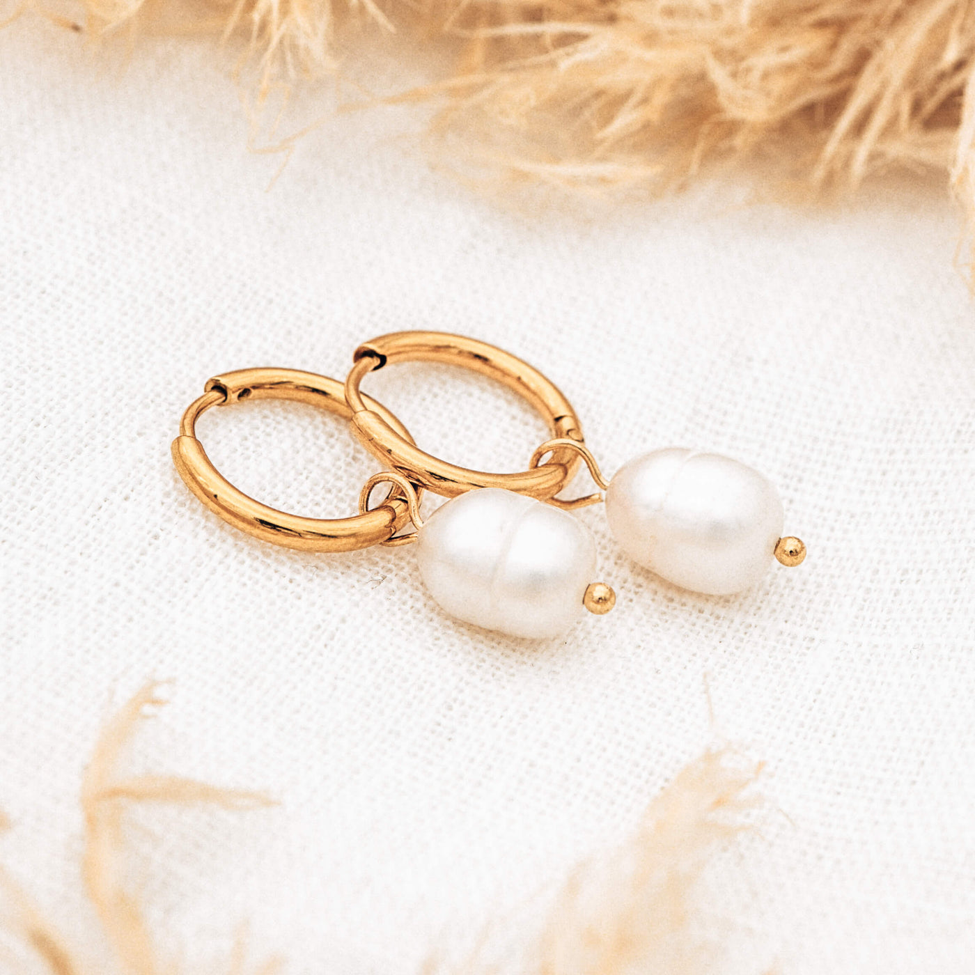 Classic Pearl Hoops