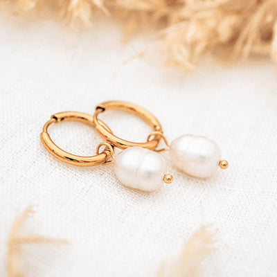 Classic Pearl Hoops