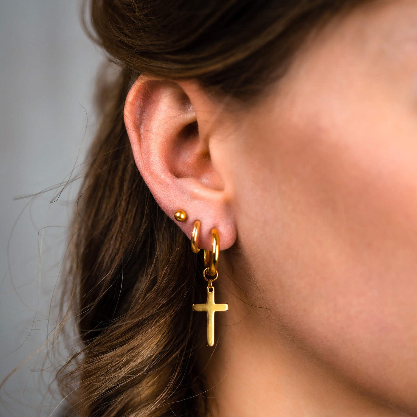 Classy Cross Hoops