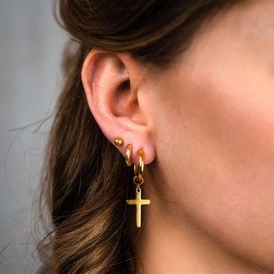 Classy Cross Hoops