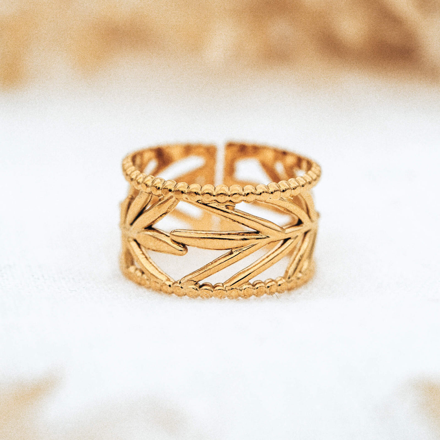 Golden Leaf Ring